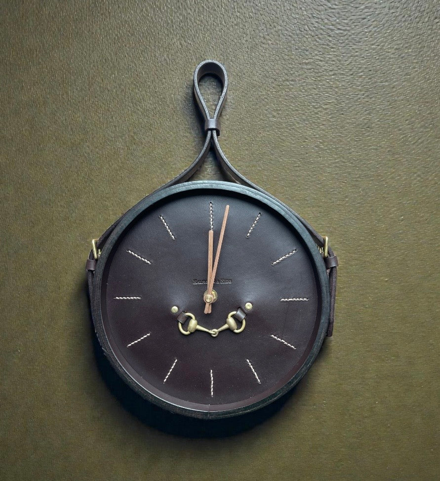 Leather Snaffle Port Hole Clock