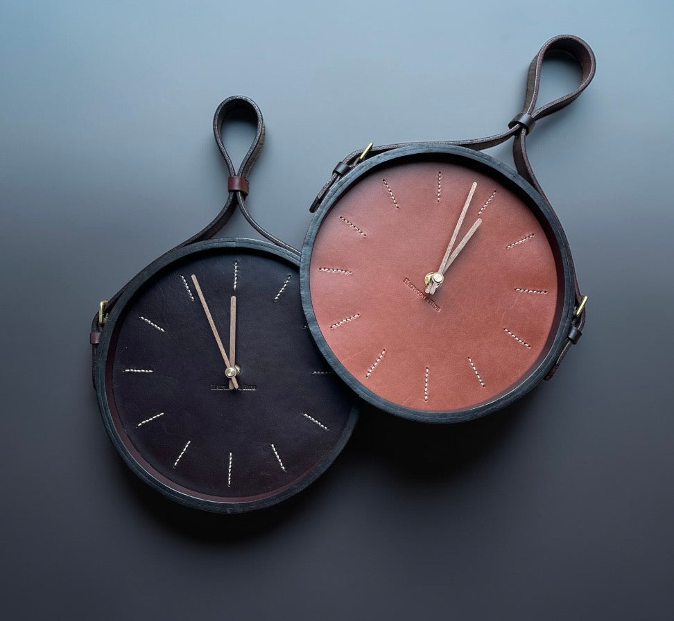 Leather Port Hole Clock