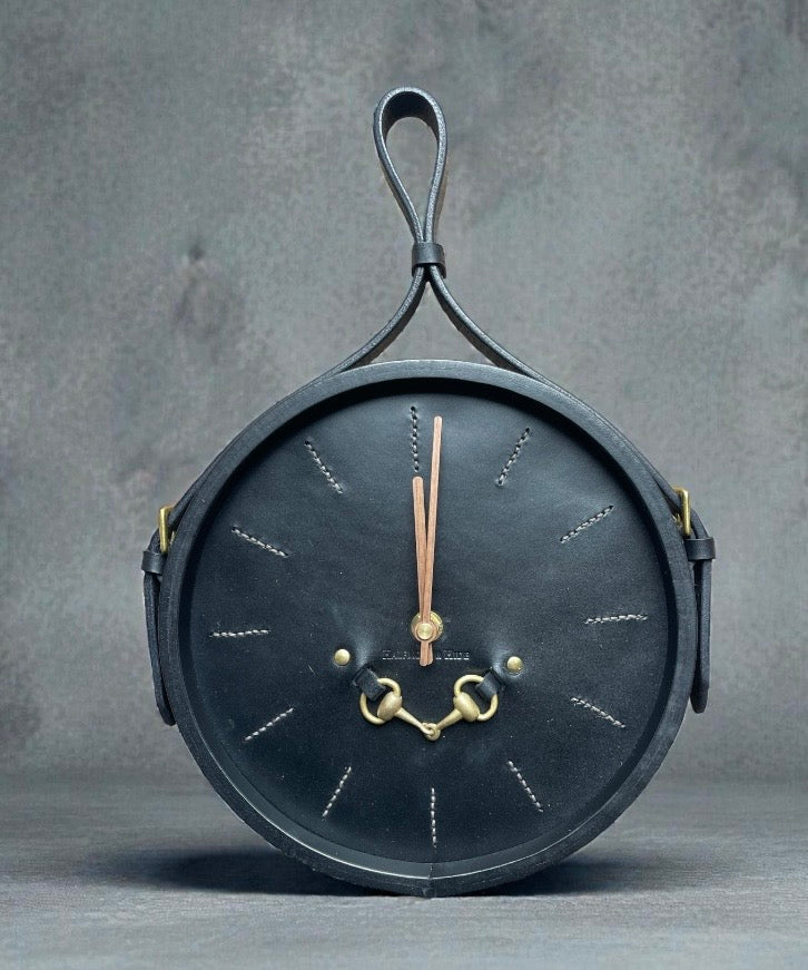 Leather Snaffle Port Hole Clock