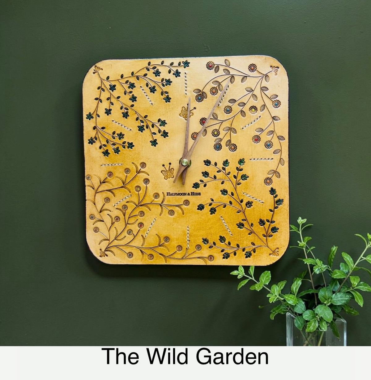 Hand Carved Leather Wall Clocks