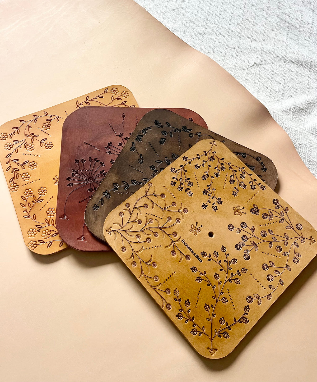 Hand Carved Leather Wall Clocks