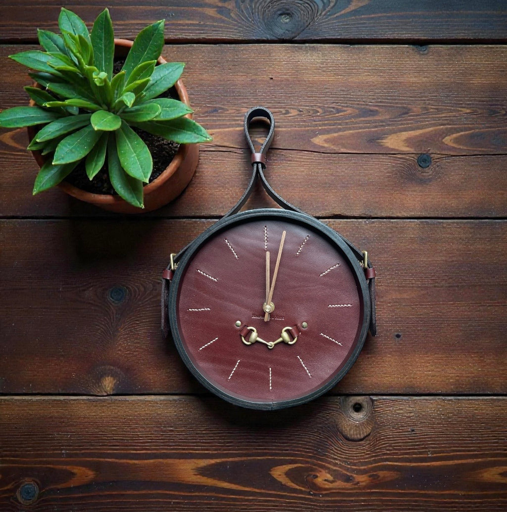 Leather Snaffle Port Hole Clock